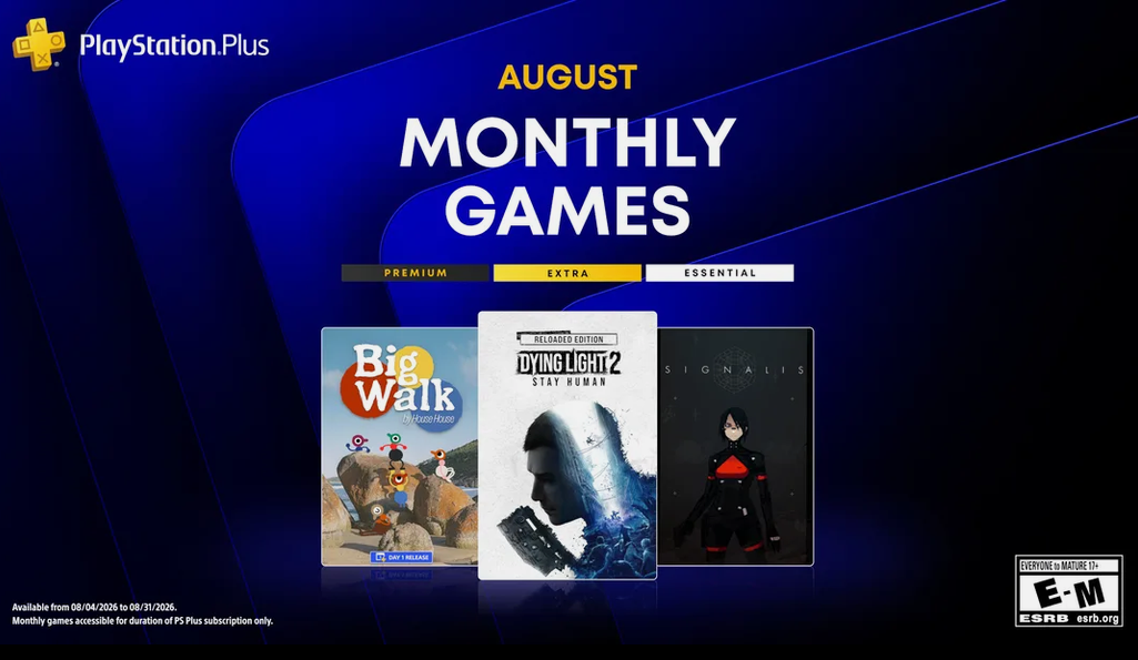 August 2026 PlayStation Plus free games
