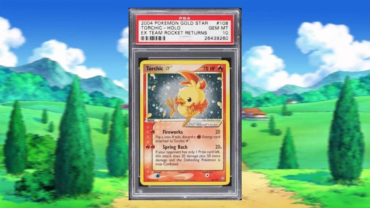 Gold Star Torchic Pokemon card